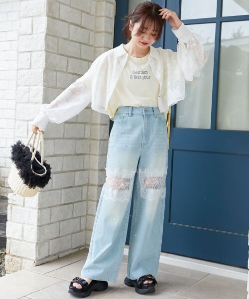 MAJESTIC LEGON / マジェスティックレゴン Tシャツ | パール付きクロップドロゴTシャツ | 詳細10