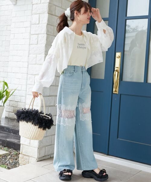 MAJESTIC LEGON / マジェスティックレゴン Tシャツ | パール付きクロップドロゴTシャツ | 詳細11