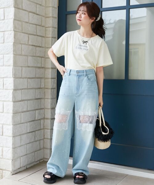 MAJESTIC LEGON / マジェスティックレゴン Tシャツ | パール付きクロップドロゴTシャツ | 詳細12