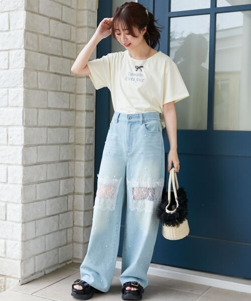 MAJESTIC LEGON / マジェスティックレゴン Tシャツ | パール付きクロップドロゴTシャツ | 詳細13