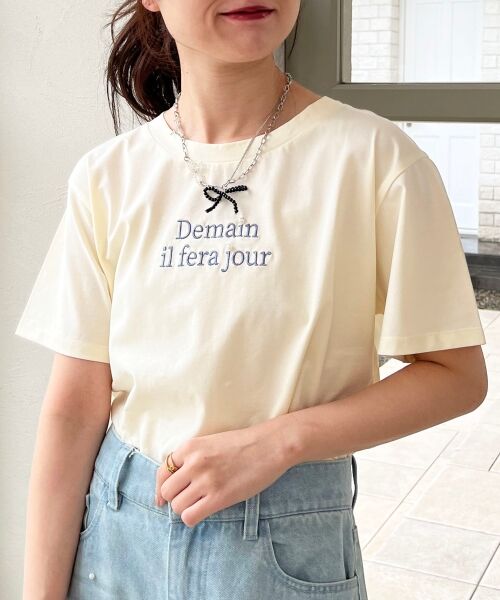 MAJESTIC LEGON / マジェスティックレゴン Tシャツ | パール付きクロップドロゴTシャツ | 詳細15