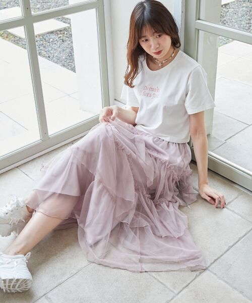 MAJESTIC LEGON / マジェスティックレゴン Tシャツ | パール付きクロップドロゴTシャツ | 詳細2