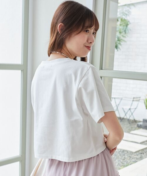 MAJESTIC LEGON / マジェスティックレゴン Tシャツ | パール付きクロップドロゴTシャツ | 詳細8