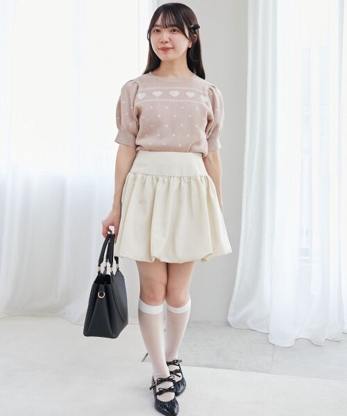 MAJESTIC LEGON / マジェスティックレゴン ニット・セーター | ハートジャカードパフスリーブニット | 詳細1