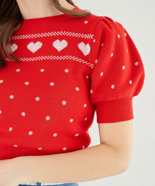 MAJESTIC LEGON / マジェスティックレゴン ニット・セーター | ハートジャカードパフスリーブニット | 詳細14