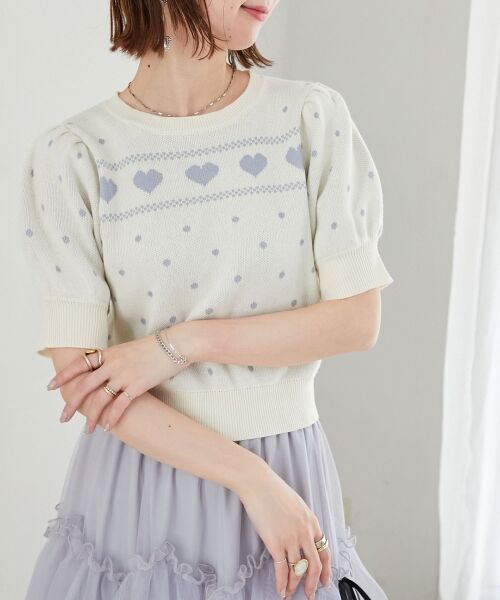 MAJESTIC LEGON / マジェスティックレゴン ニット・セーター | ハートジャカードパフスリーブニット | 詳細18