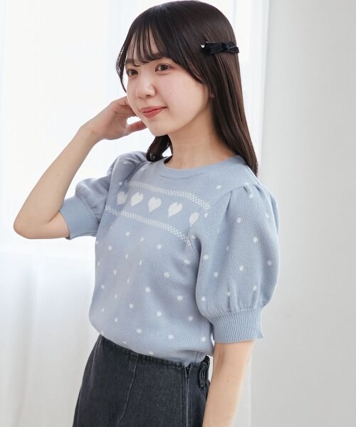 MAJESTIC LEGON / マジェスティックレゴン ニット・セーター | ハートジャカードパフスリーブニット | 詳細27