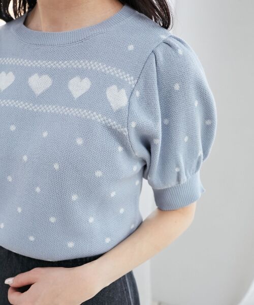 MAJESTIC LEGON / マジェスティックレゴン ニット・セーター | ハートジャカードパフスリーブニット | 詳細29