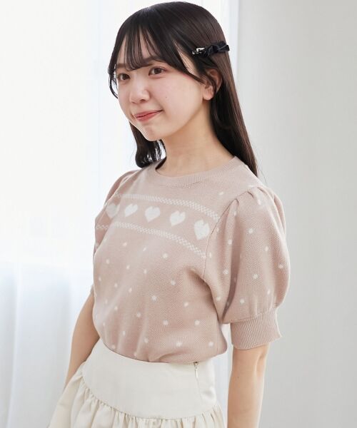 MAJESTIC LEGON / マジェスティックレゴン ニット・セーター | ハートジャカードパフスリーブニット | 詳細5