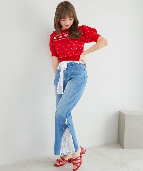 MAJESTIC LEGON / マジェスティックレゴン ニット・セーター | ハートジャカードパフスリーブニット | 詳細9