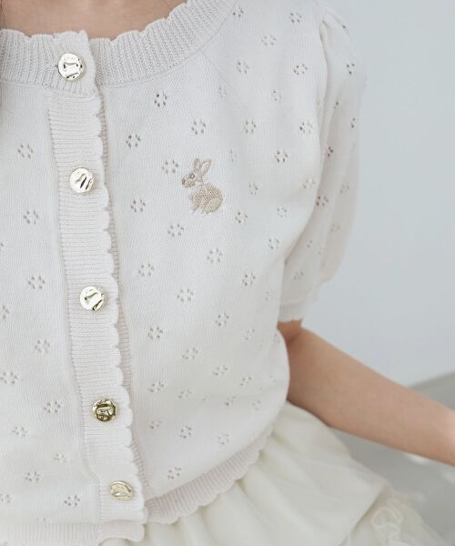 MAJESTIC LEGON / マジェスティックレゴン カーディガン・ボレロ | うさぎちゃん刺繍カーデ | 詳細8