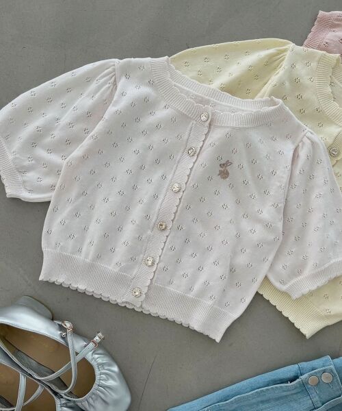 MAJESTIC LEGON/マジェスティックレゴン うさぎちゃん刺繍カーデ アイボリー M MAJESTIC LEGON/マジェスティックレゴン うさぎちゃん刺繍カーデ アイボリー M