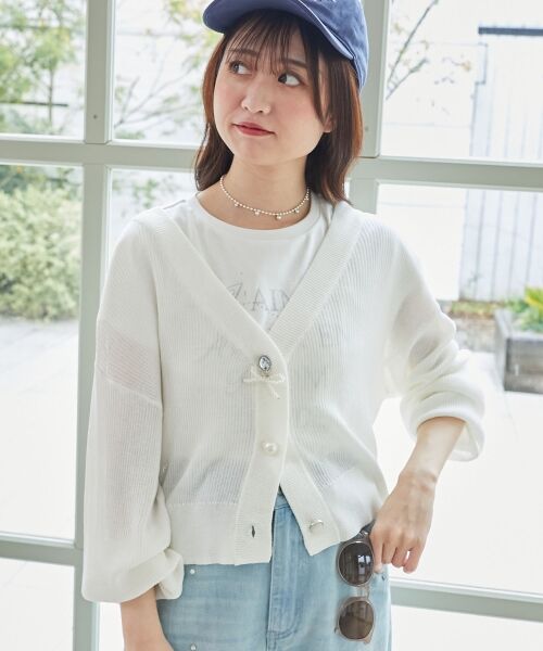 MAJESTIC LEGON / マジェスティックレゴン カーディガン・ボレロ | チャームボタンUVカットカーディガン | 詳細13