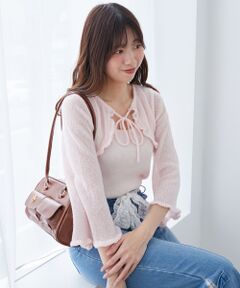 MAJESTIC LEGON / マジェスティックレゴン ニット・セーター | デコルテオープンメッシュニット