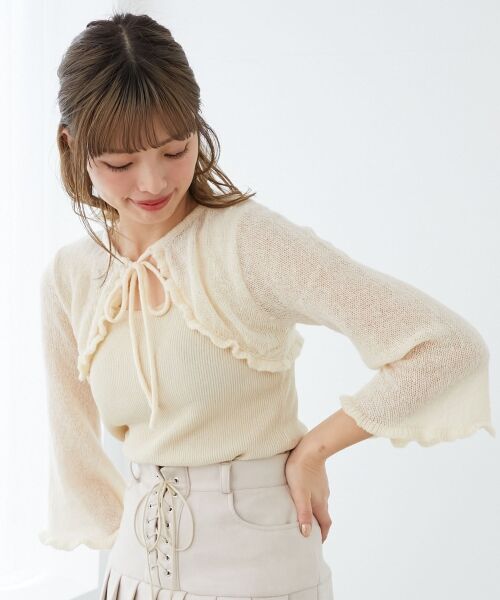 MAJESTIC LEGON / マジェスティックレゴン ニット・セーター | デコルテオープンメッシュニット | 詳細12