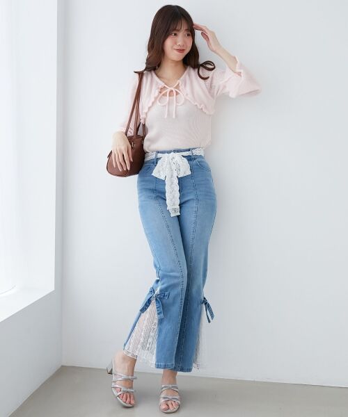 MAJESTIC LEGON / マジェスティックレゴン ニット・セーター | デコルテオープンメッシュニット | 詳細15