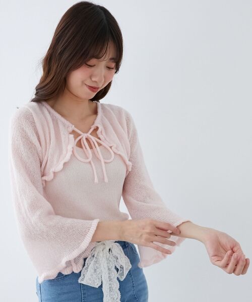 MAJESTIC LEGON / マジェスティックレゴン ニット・セーター | デコルテオープンメッシュニット | 詳細19