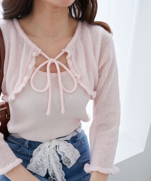 MAJESTIC LEGON / マジェスティックレゴン ニット・セーター | デコルテオープンメッシュニット | 詳細22