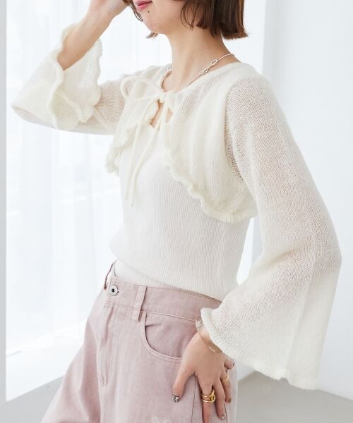 MAJESTIC LEGON / マジェスティックレゴン ニット・セーター | デコルテオープンメッシュニット | 詳細5