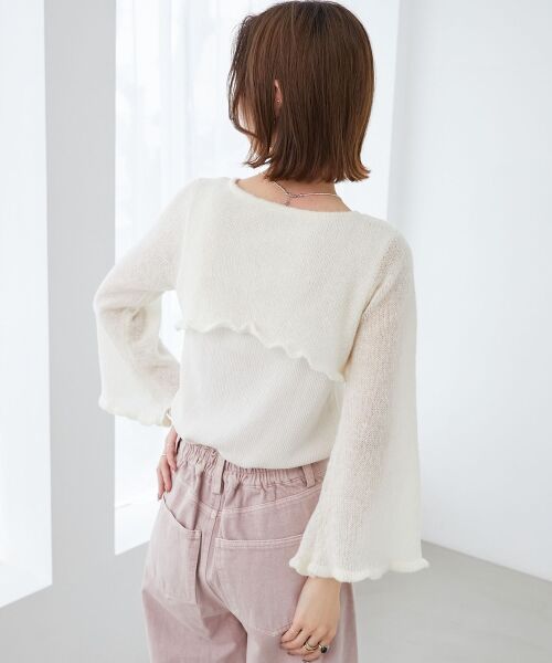 MAJESTIC LEGON / マジェスティックレゴン ニット・セーター | デコルテオープンメッシュニット | 詳細6