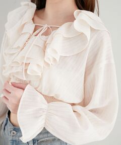 MAJESTIC LEGON / マジェスティックレゴン シャツ・ブラウス | フロントリボンシアーフリルブラウス
