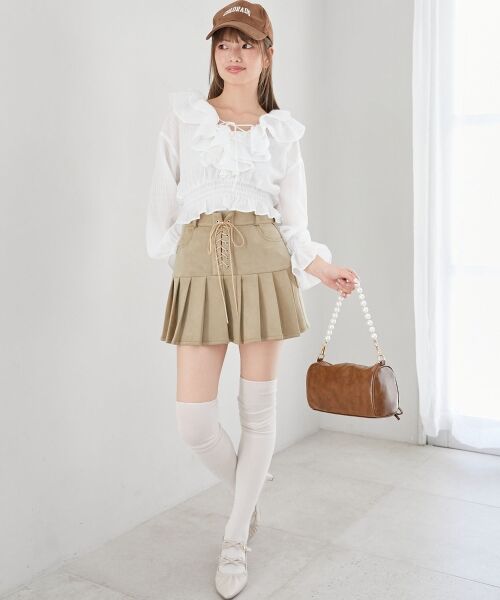 MAJESTIC LEGON / マジェスティックレゴン シャツ・ブラウス | フロントリボンシアーフリルブラウス | 詳細1