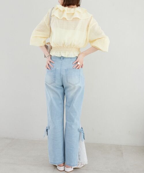 MAJESTIC LEGON / マジェスティックレゴン シャツ・ブラウス | フロントリボンシアーフリルブラウス | 詳細10