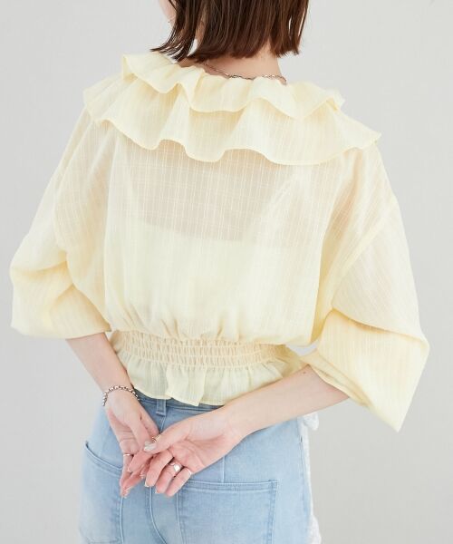 MAJESTIC LEGON / マジェスティックレゴン シャツ・ブラウス | フロントリボンシアーフリルブラウス | 詳細13