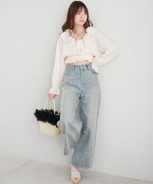 MAJESTIC LEGON / マジェスティックレゴン シャツ・ブラウス | フロントリボンシアーフリルブラウス | 詳細15