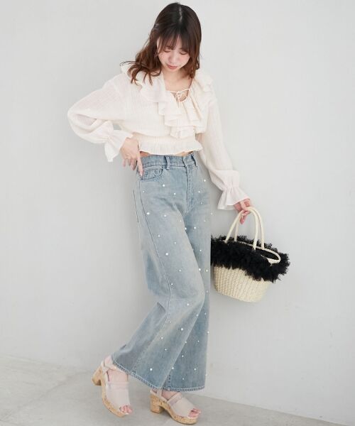 MAJESTIC LEGON / マジェスティックレゴン シャツ・ブラウス | フロントリボンシアーフリルブラウス | 詳細16