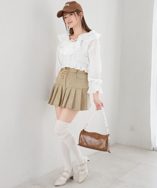 MAJESTIC LEGON / マジェスティックレゴン シャツ・ブラウス | フロントリボンシアーフリルブラウス | 詳細2