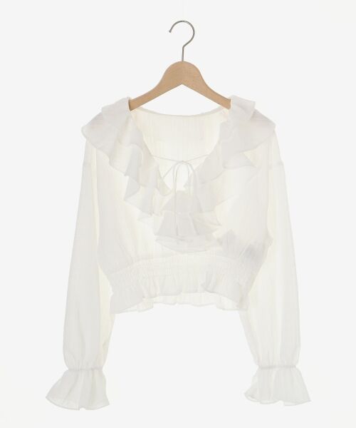 MAJESTIC LEGON / マジェスティックレゴン シャツ・ブラウス | フロントリボンシアーフリルブラウス | 詳細22