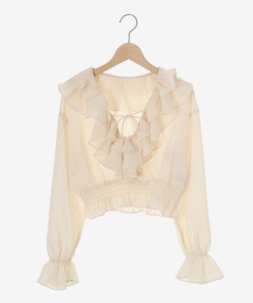 MAJESTIC LEGON / マジェスティックレゴン シャツ・ブラウス | フロントリボンシアーフリルブラウス | 詳細24