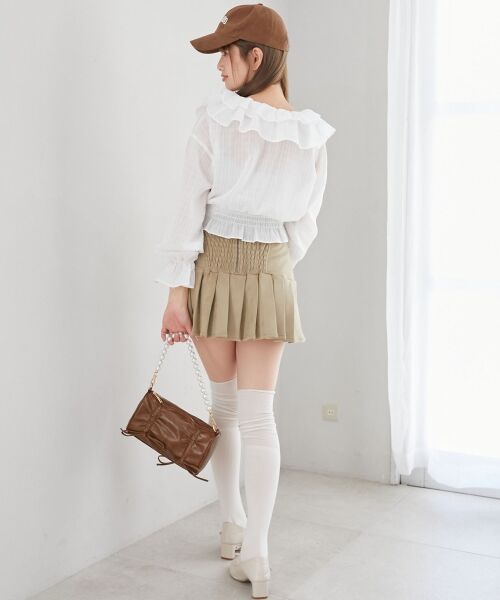 MAJESTIC LEGON / マジェスティックレゴン シャツ・ブラウス | フロントリボンシアーフリルブラウス | 詳細3