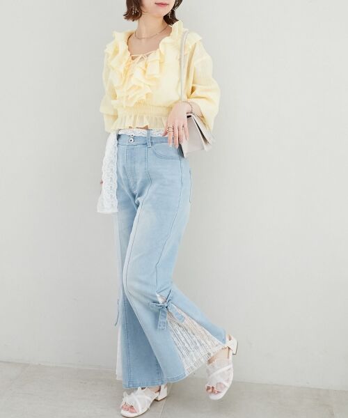 MAJESTIC LEGON / マジェスティックレゴン シャツ・ブラウス | フロントリボンシアーフリルブラウス | 詳細9