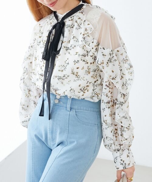 MAJESTIC LEGON / マジェスティックレゴン シャツ・ブラウス | リボン付きフリルブラウス | 詳細12