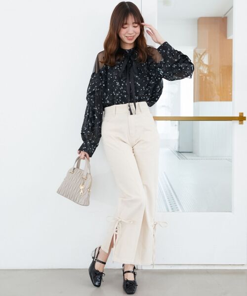 MAJESTIC LEGON / マジェスティックレゴン シャツ・ブラウス | リボン付きフリルブラウス | 詳細18