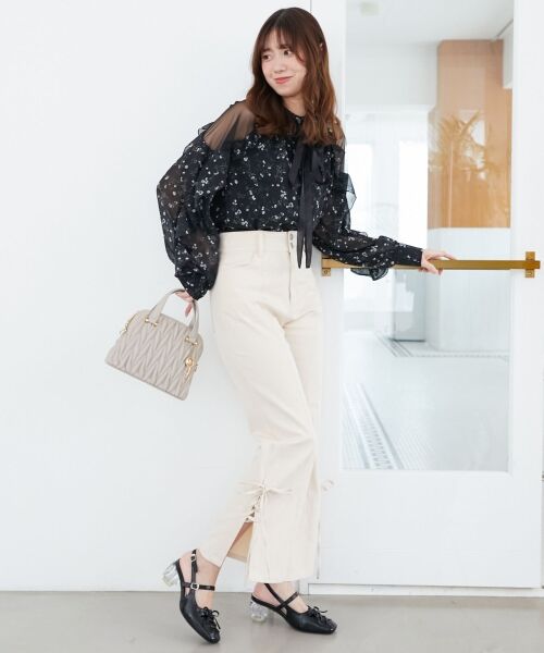 MAJESTIC LEGON / マジェスティックレゴン シャツ・ブラウス | リボン付きフリルブラウス | 詳細19