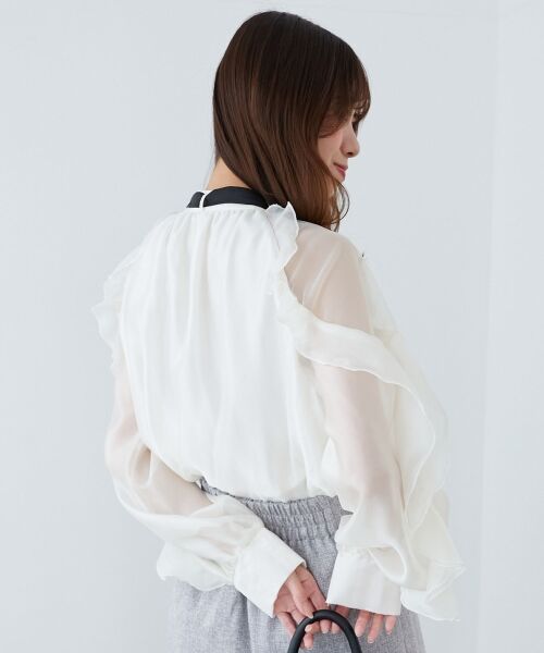 MAJESTIC LEGON / マジェスティックレゴン シャツ・ブラウス | リボン付きフリルブラウス | 詳細6