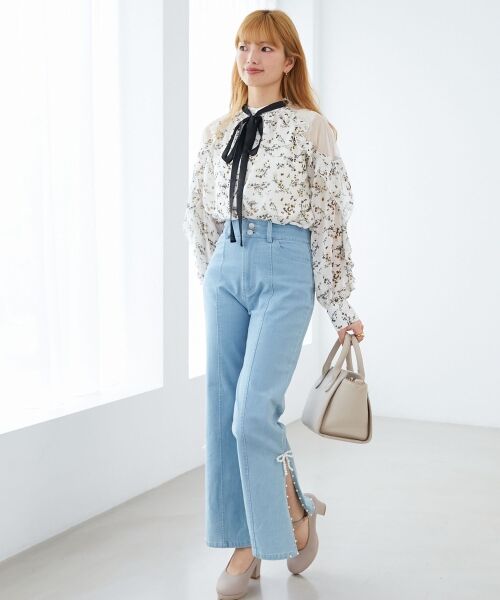 MAJESTIC LEGON / マジェスティックレゴン シャツ・ブラウス | リボン付きフリルブラウス | 詳細8