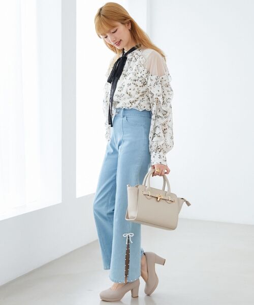 MAJESTIC LEGON / マジェスティックレゴン シャツ・ブラウス | リボン付きフリルブラウス | 詳細9