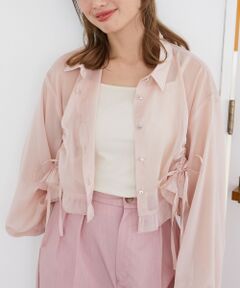 MAJESTIC LEGON / マジェスティックレゴン シャツ・ブラウス | インナー付きドロストシアーブラウス