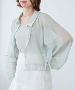 MAJESTIC LEGON / マジェスティックレゴン シャツ・ブラウス | インナー付きドロストシアーブラウス