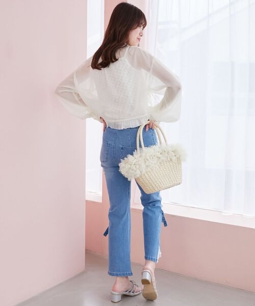 MAJESTIC LEGON / マジェスティックレゴン シャツ・ブラウス | インナー付きドロストシアーブラウス | 詳細10