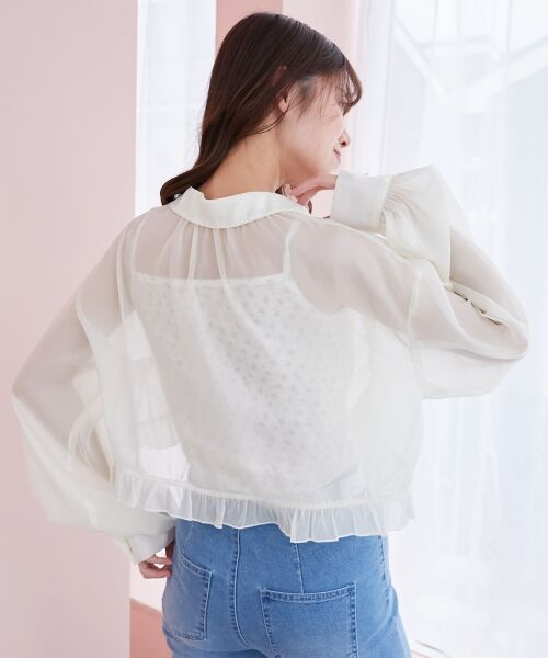 MAJESTIC LEGON / マジェスティックレゴン シャツ・ブラウス | インナー付きドロストシアーブラウス | 詳細13
