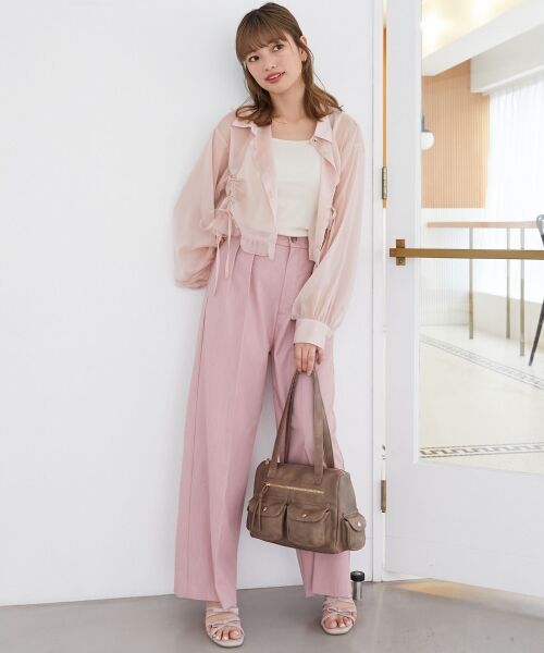 MAJESTIC LEGON / マジェスティックレゴン シャツ・ブラウス | インナー付きドロストシアーブラウス | 詳細15