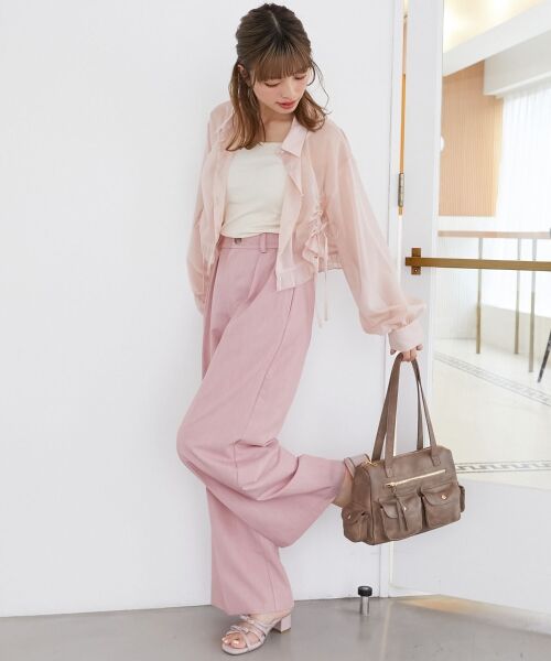 MAJESTIC LEGON / マジェスティックレゴン シャツ・ブラウス | インナー付きドロストシアーブラウス | 詳細16