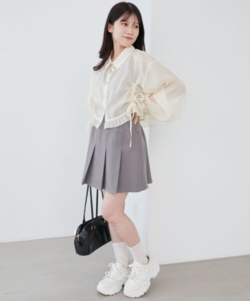 MAJESTIC LEGON / マジェスティックレゴン シャツ・ブラウス | インナー付きドロストシアーブラウス | 詳細2