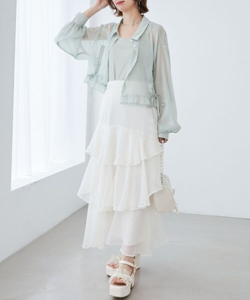 MAJESTIC LEGON / マジェスティックレゴン シャツ・ブラウス | インナー付きドロストシアーブラウス | 詳細23