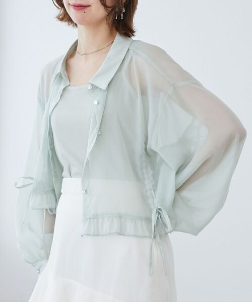 MAJESTIC LEGON / マジェスティックレゴン シャツ・ブラウス | インナー付きドロストシアーブラウス | 詳細26